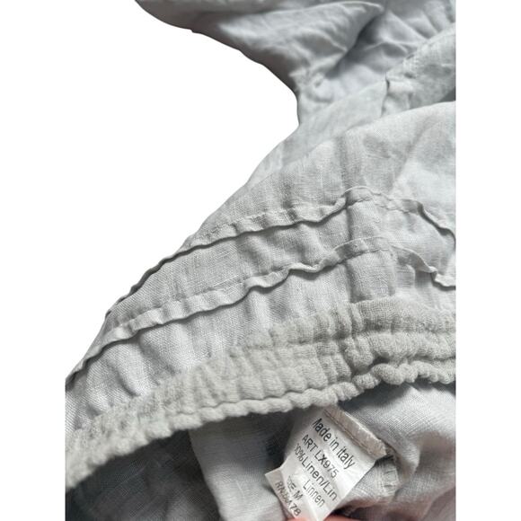 Lungo L'Arno Women's Medium 100% Linen‎ Grey Shirt Tunic Dress Gauze Trim Italy - Picture 5 of 5